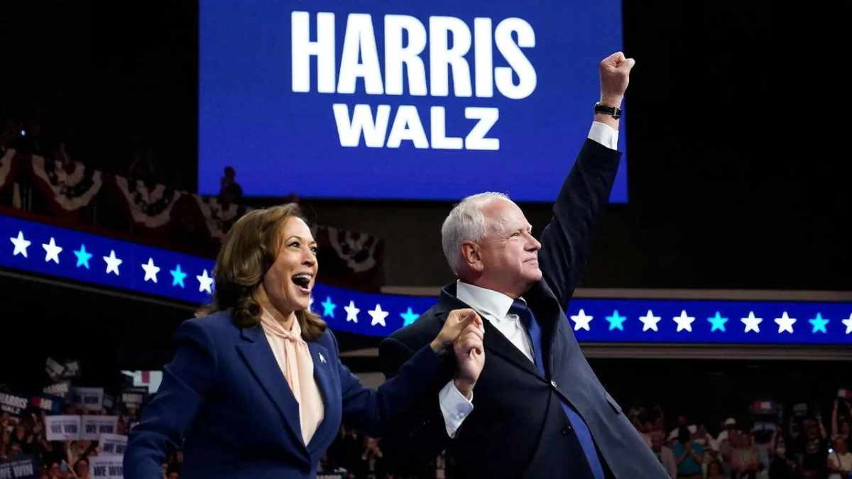 Kamala Harris and Tim Walz